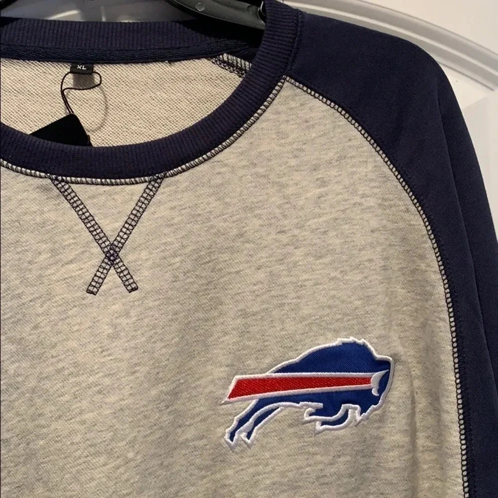 Buffalo Bills Fleece Pullover Crewneck Sweatshirt NFL Men’s Sz XL NWT - Picture 4 of 10